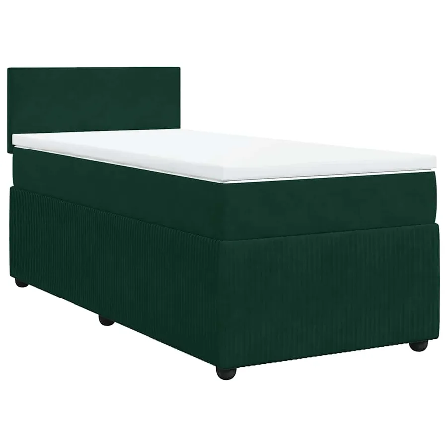 Sommier à lattes de lit avec matelas Vert foncé 100x200 cm - 2