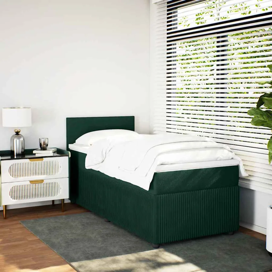 Sommier à lattes de lit avec matelas Vert foncé 100x200 cm - 3