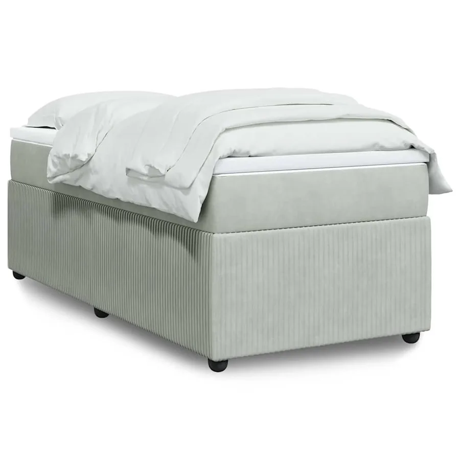 Sommier à lattes de lit et matelas Gris clair 100x200cm Velours