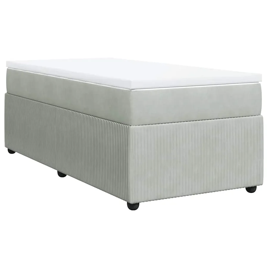 Sommier à lattes de lit et matelas Gris clair 100x200cm Velours - 2