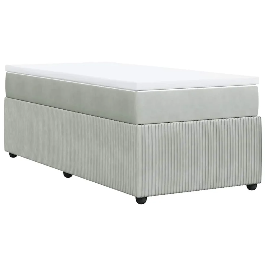 Sommier à lattes de lit et matelas Gris clair 100x200cm Velours - 9