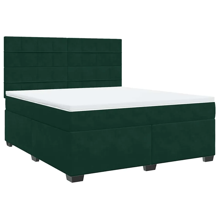 Sommier à lattes de lit et matelas Vert foncé 180x200cm Velours - 3