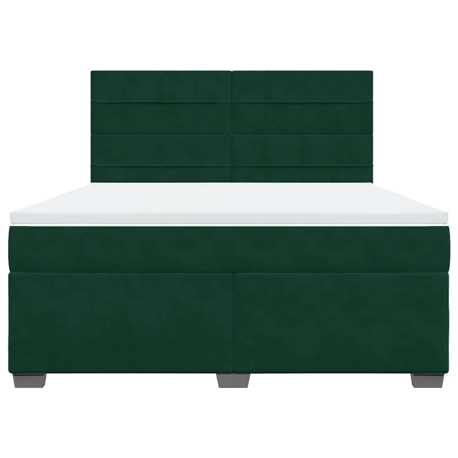 Sommier à lattes de lit et matelas Vert foncé 180x200cm Velours - 6