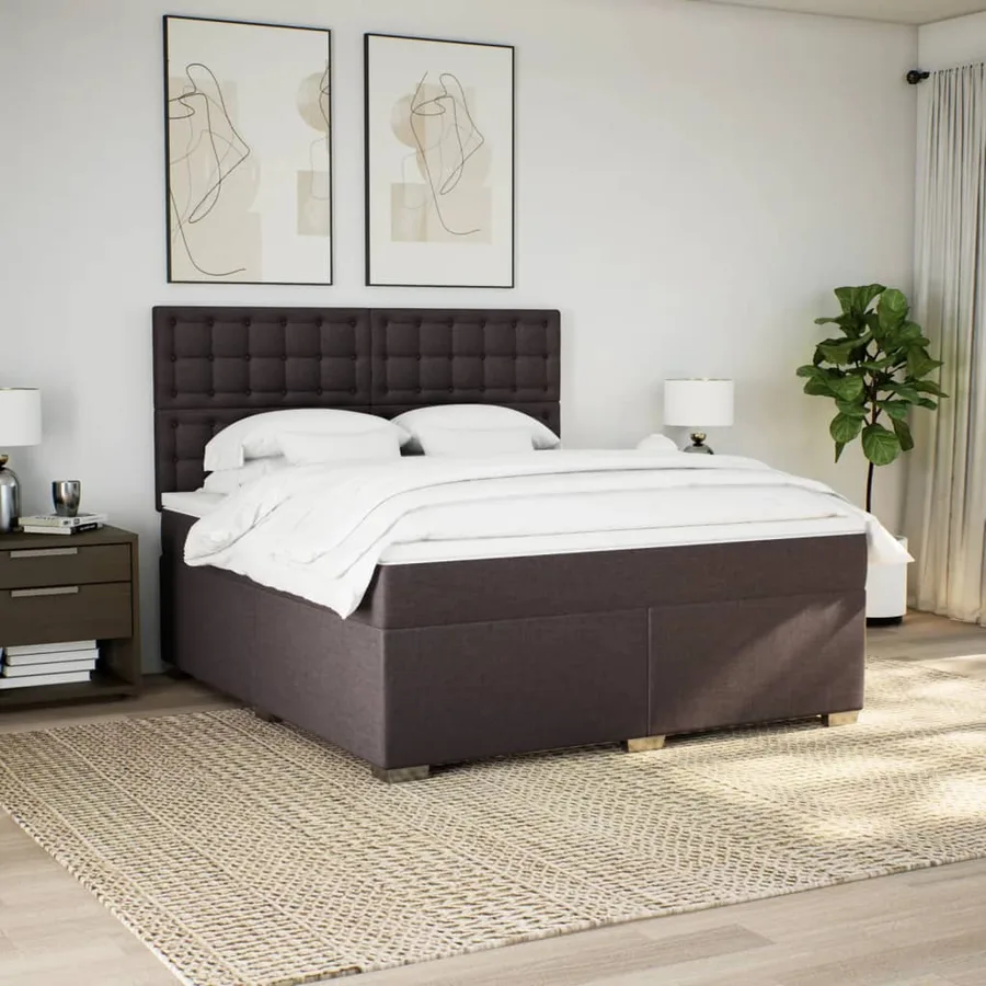 Sommier à lattes de lit avec matelas Marron foncé 180x200 cm - 4