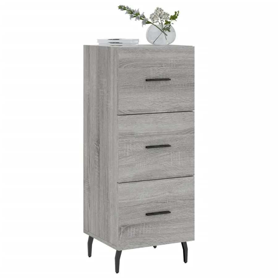 Buffet Sonoma gris 34,5x34x90 cm Bois d'ingénierie - 3