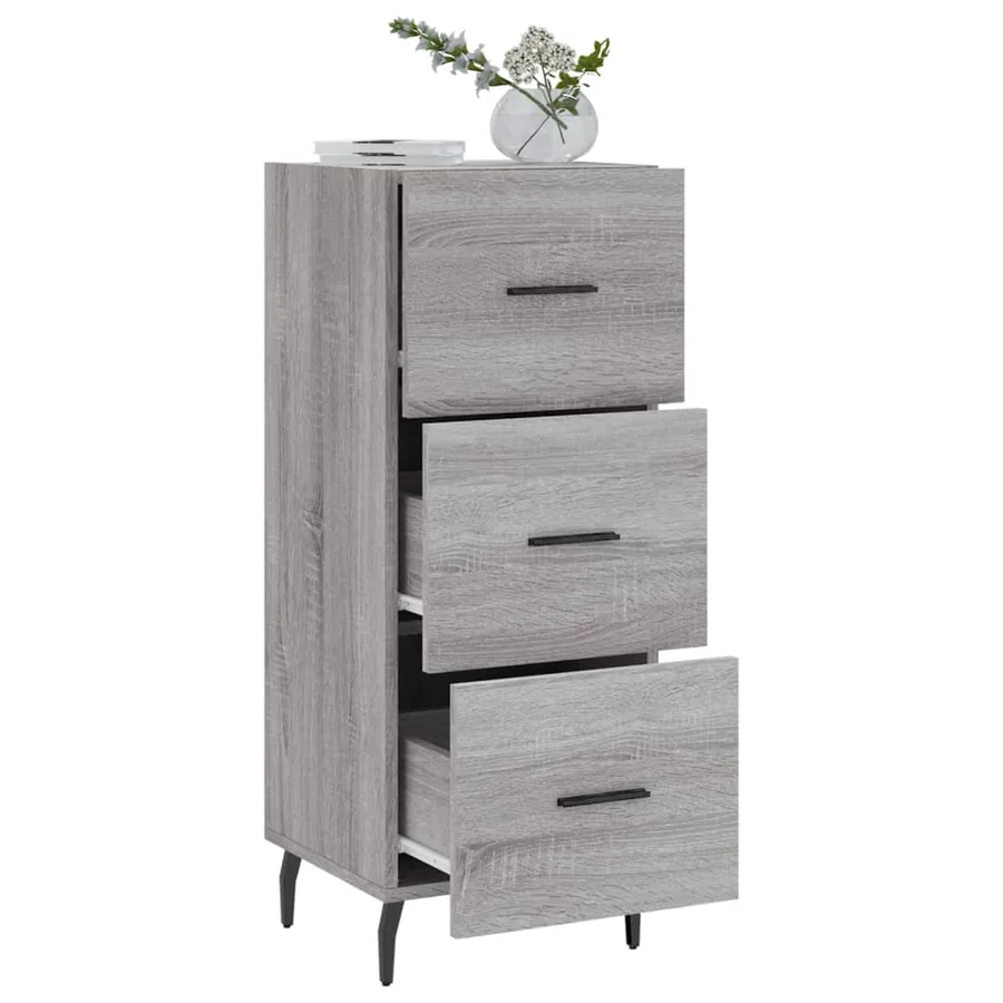 Buffet Sonoma gris 34,5x34x90 cm Bois d'ingénierie - 4
