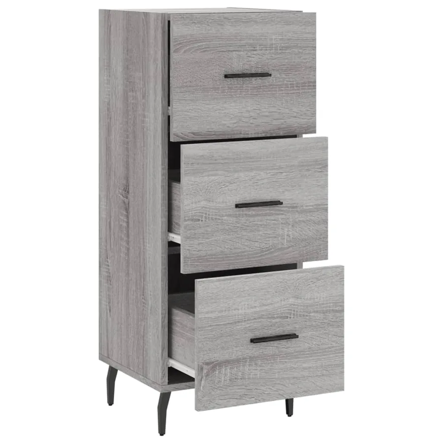 Buffet Sonoma gris 34,5x34x90 cm Bois d'ingénierie - 5