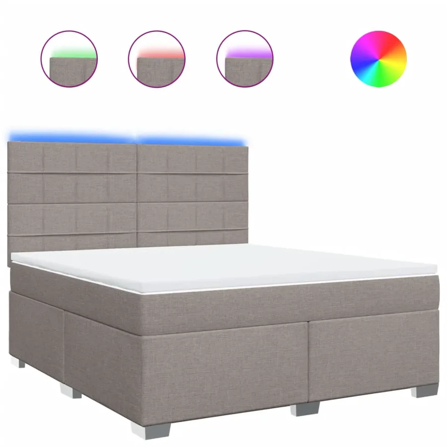 Sommier à lattes de lit avec matelas Taupe 180x200 cm Tissu - 2