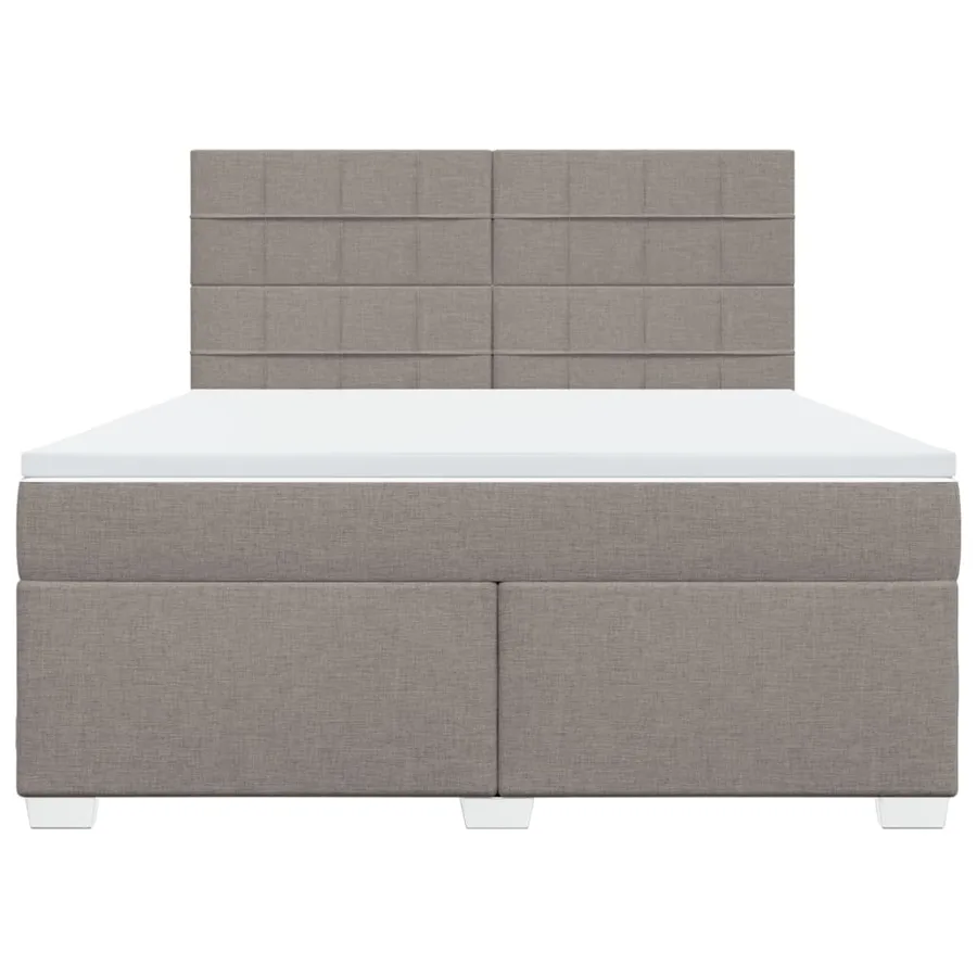 Sommier à lattes de lit avec matelas Taupe 180x200 cm Tissu - 6