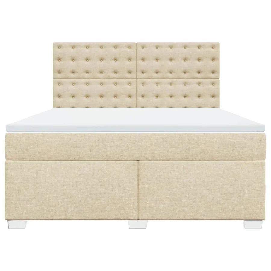 Sommier à lattes de lit avec matelas Crème 180x200 cm Tissu - 6