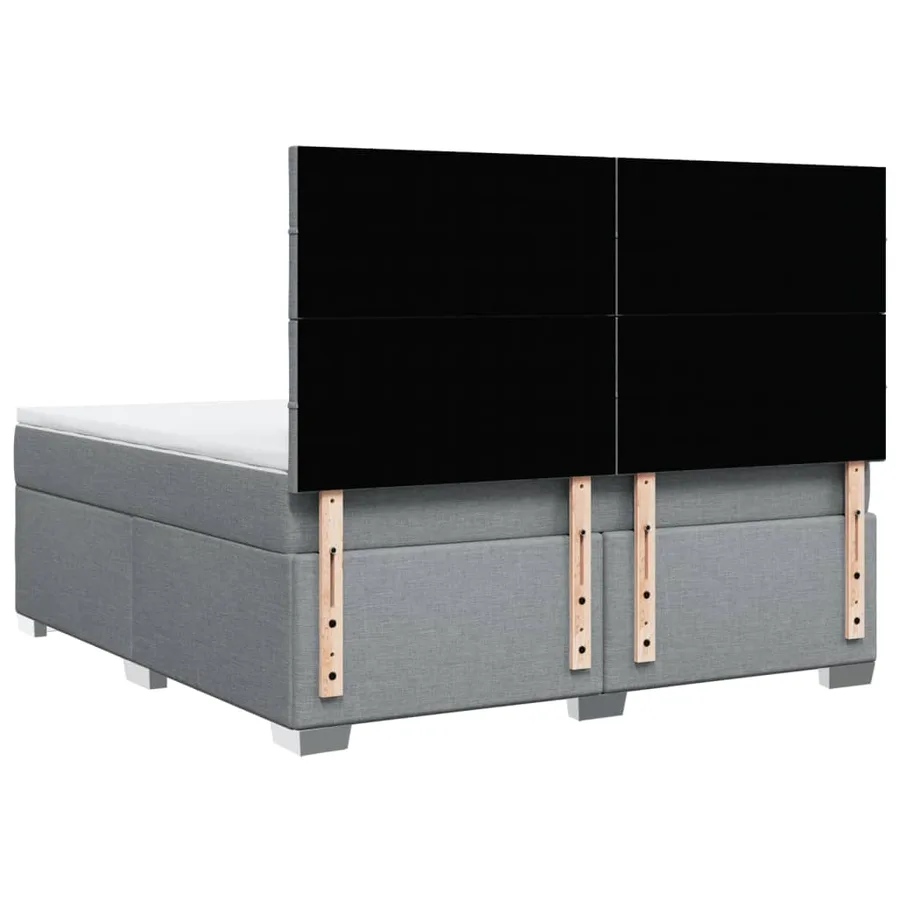Sommier à lattes de lit avec matelas Gris clair 180x200cm Tissu - 12