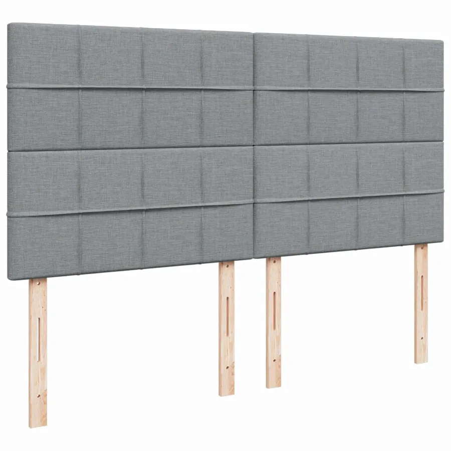 Sommier à lattes de lit avec matelas Gris clair 180x200cm Tissu - 7