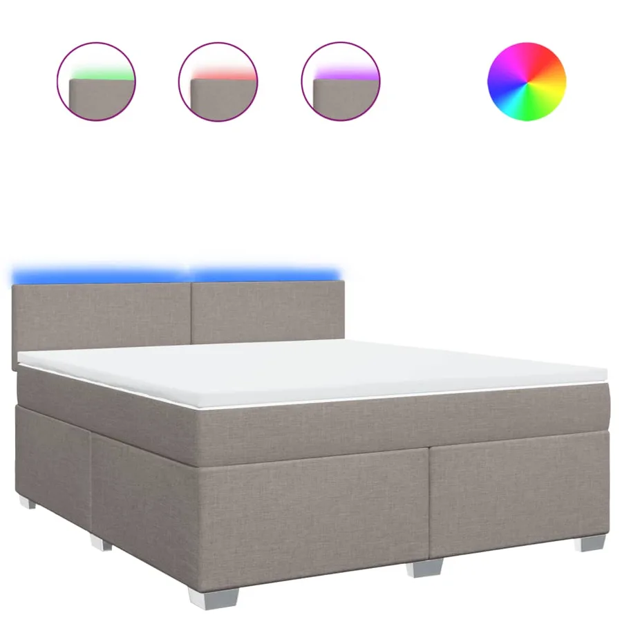Sommier à lattes de lit avec matelas Taupe 180x200 cm Tissu - 2