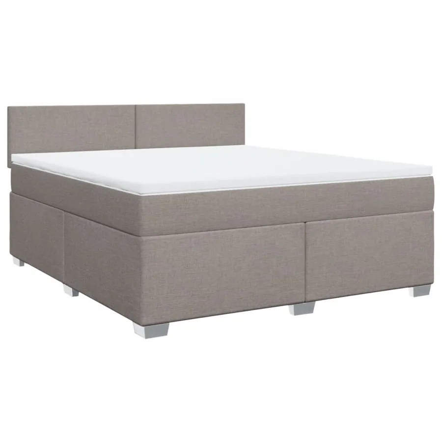 Sommier à lattes de lit avec matelas Taupe 180x200 cm Tissu - 3
