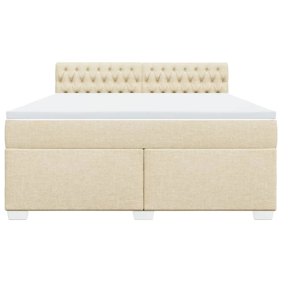Sommier à lattes de lit avec matelas Crème 180x200 cm Tissu - 6