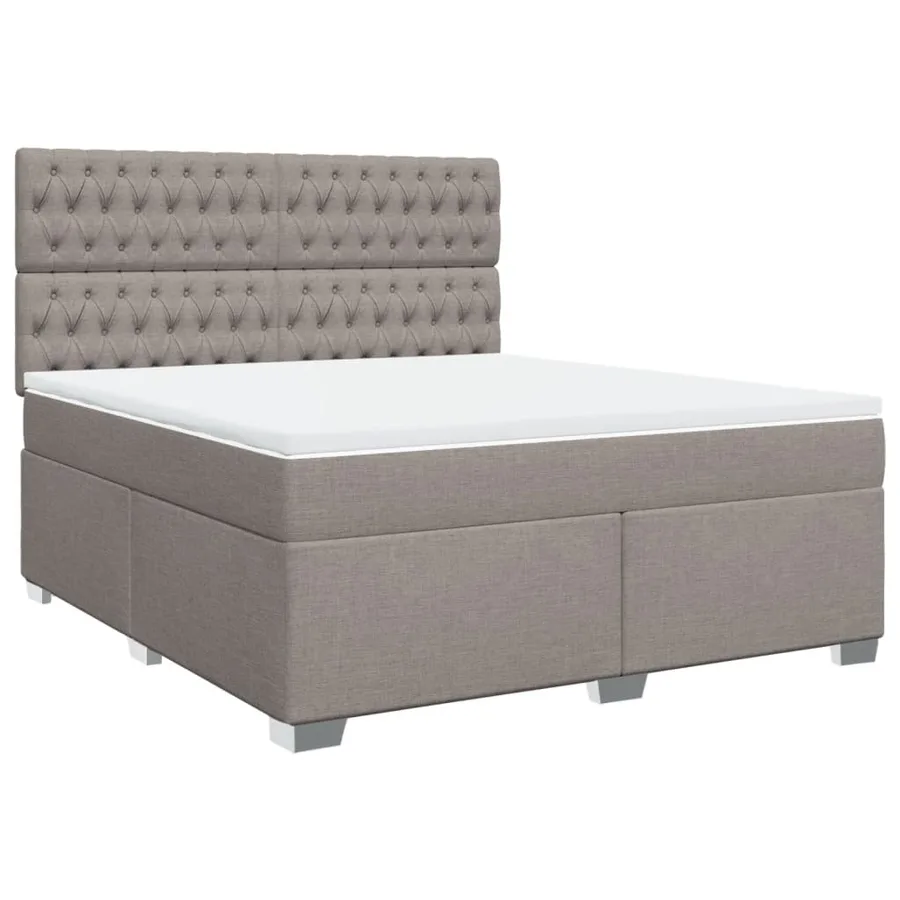 Sommier à lattes de lit avec matelas Taupe 180x200 cm Tissu - 2