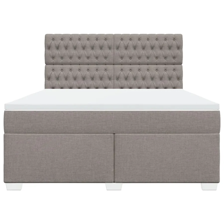 Sommier à lattes de lit avec matelas Taupe 180x200 cm Tissu - 4