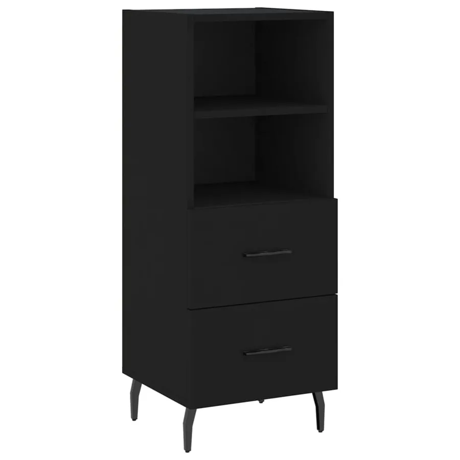 Buffet Noir 34,5x34x90 cm Bois d'ingénierie - 2
