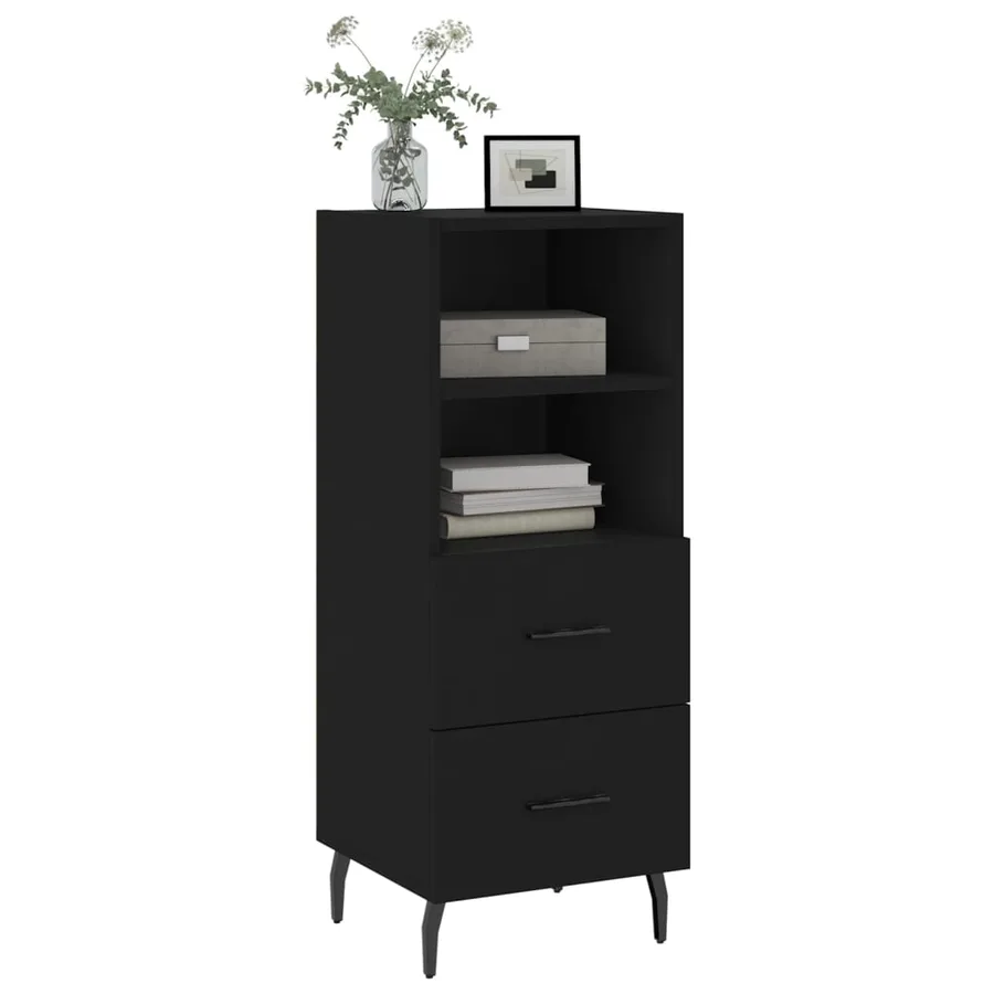 Buffet Noir 34,5x34x90 cm Bois d'ingénierie - 3
