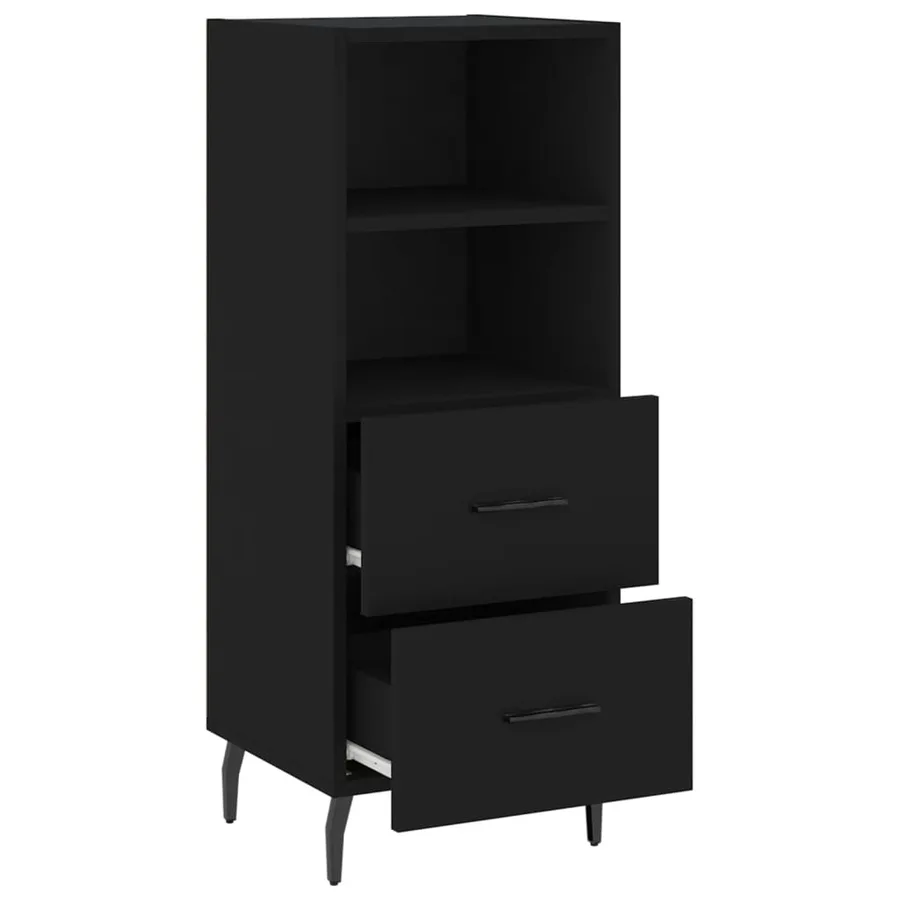 Buffet Noir 34,5x34x90 cm Bois d'ingénierie - 5