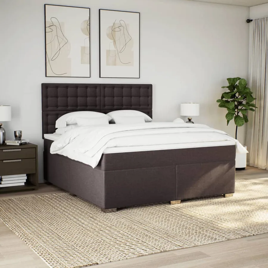 Sommier à lattes de lit avec matelas Marron foncé 180x200 cm - 3