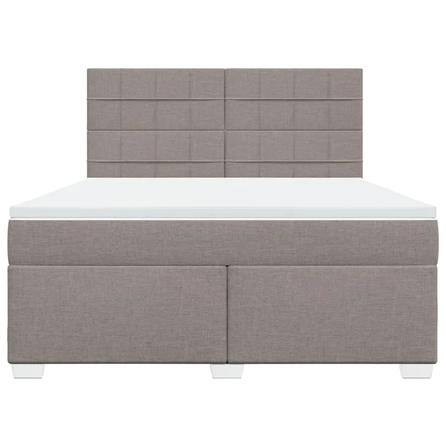 Sommier à lattes de lit avec matelas Taupe 180x200 cm Tissu - 4