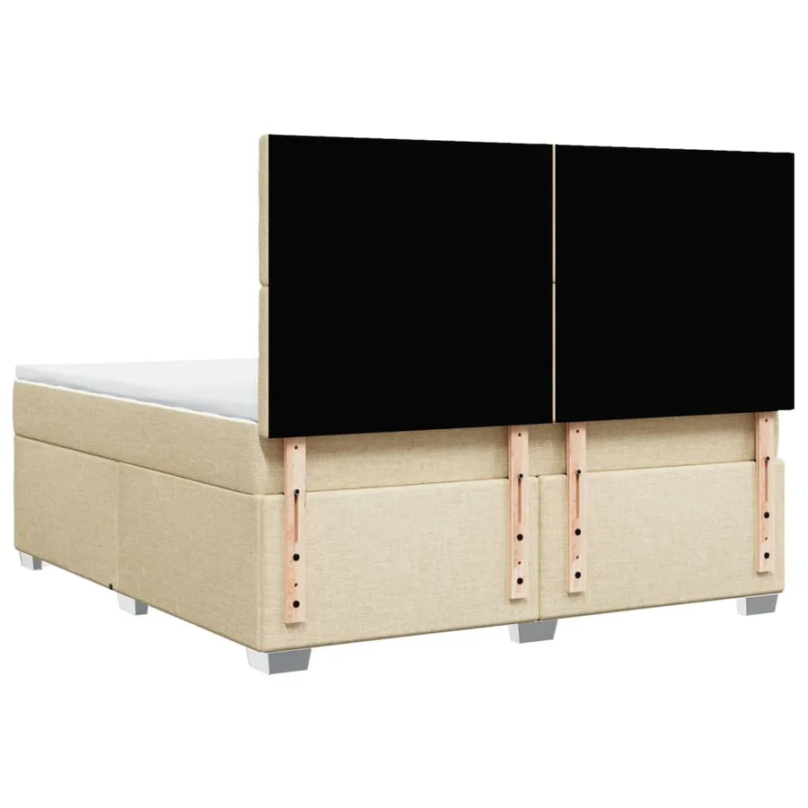 Sommier à lattes de lit avec matelas Crème 180x200 cm Tissu - 10