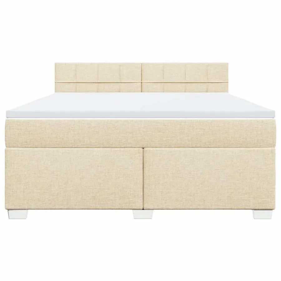 Sommier à lattes de lit avec matelas Crème 180x200 cm Tissu - 4