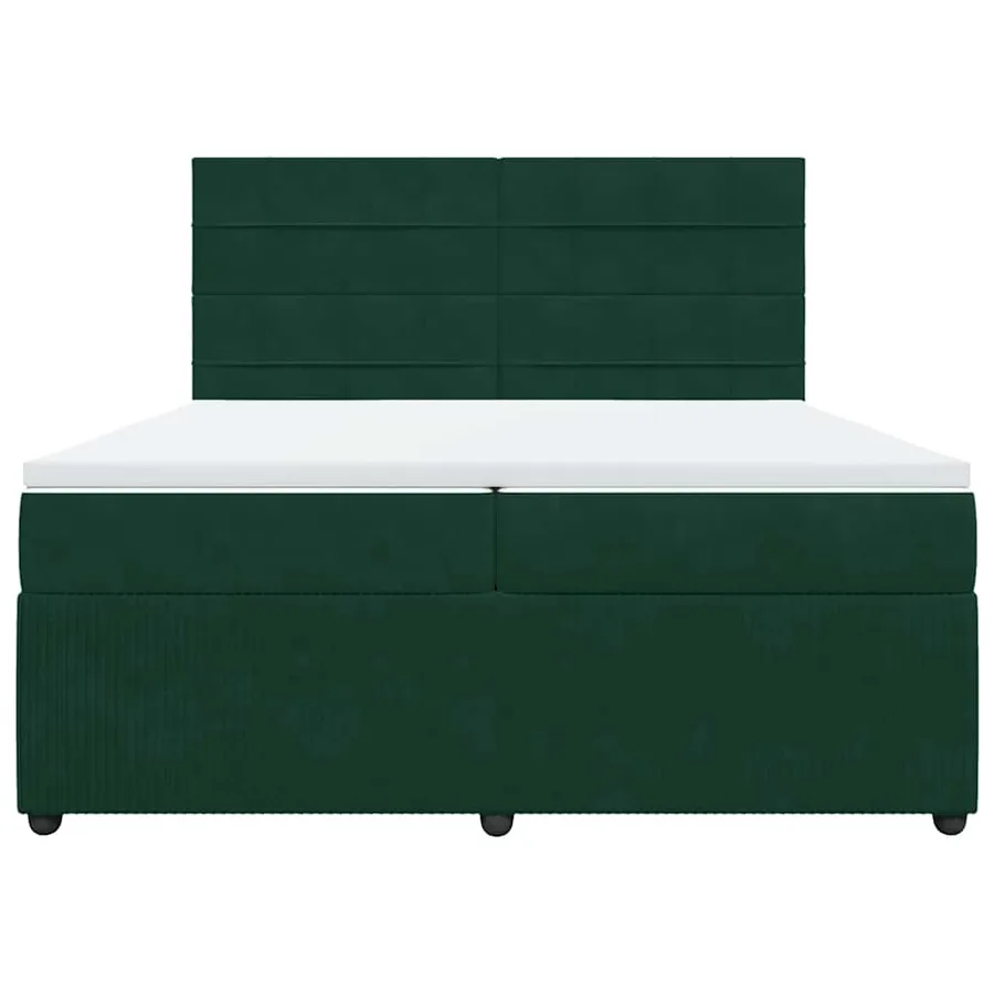 Sommier à lattes de lit et matelas Vert foncé 200x200cm Velours - 4