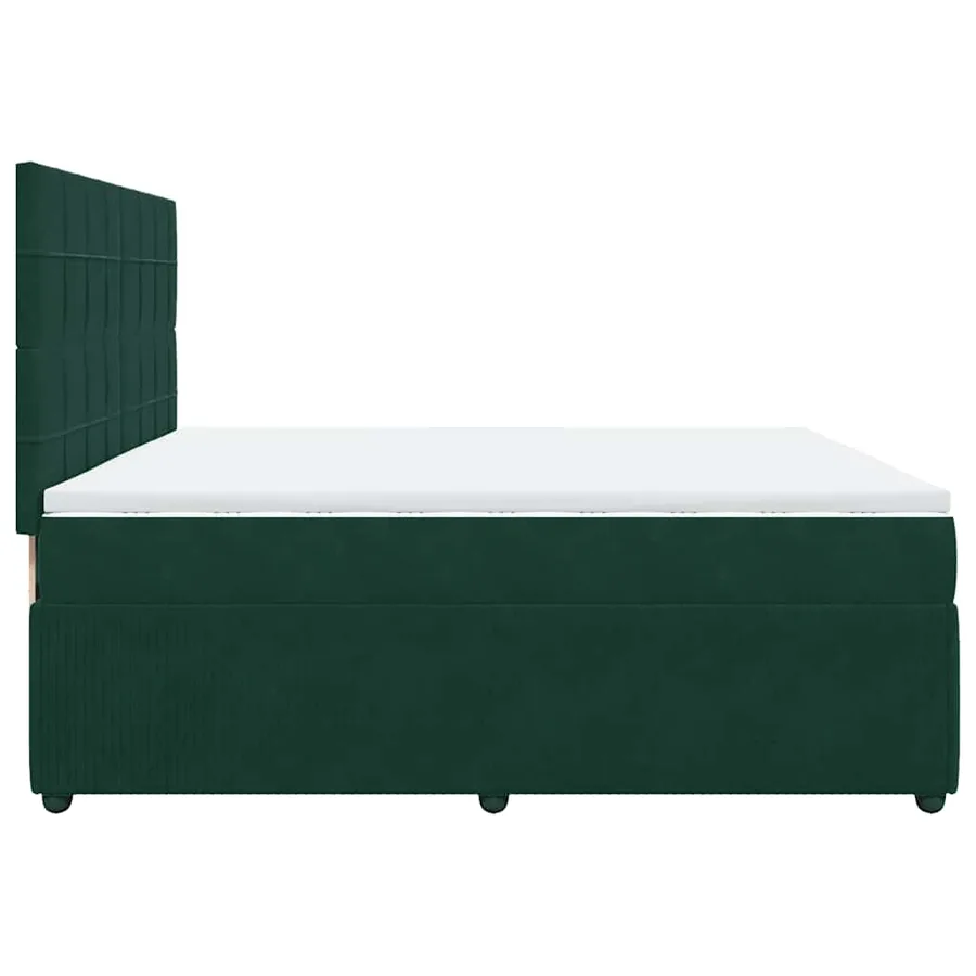 Sommier à lattes de lit et matelas Vert foncé 200x200cm Velours - 5