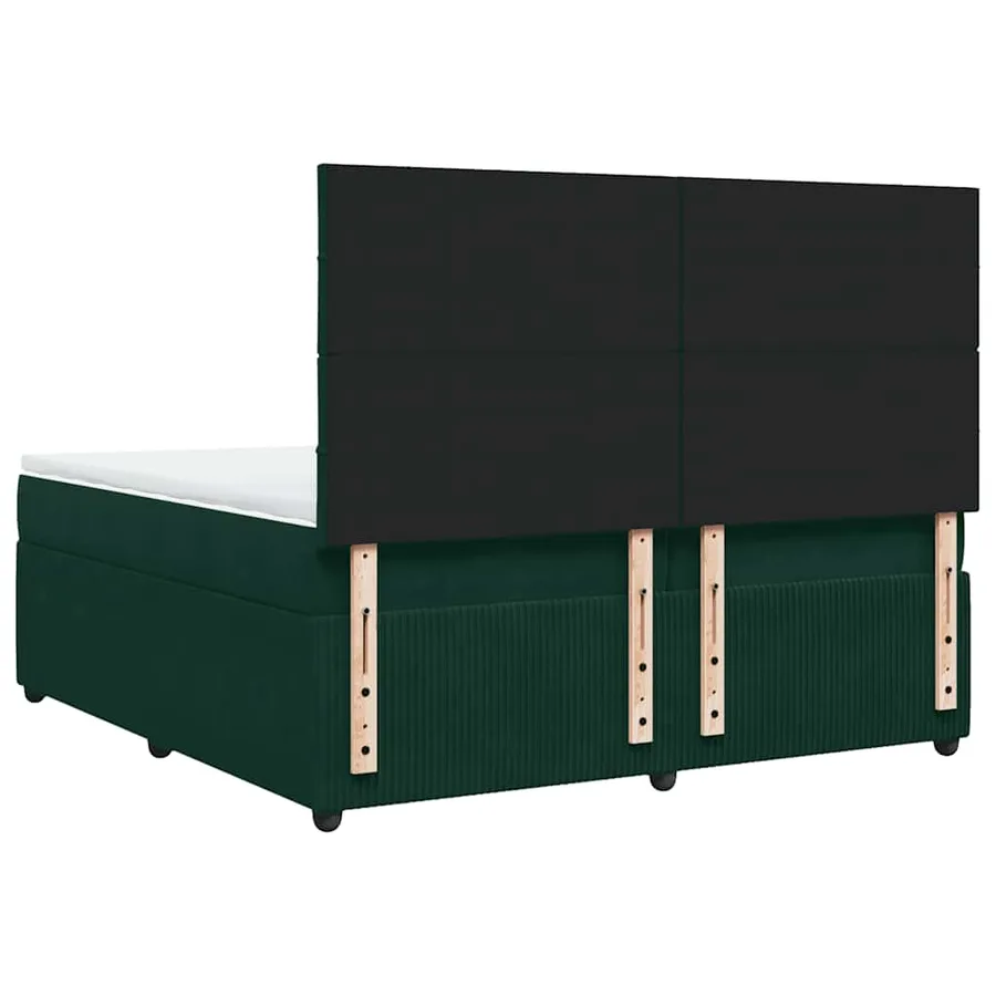 Sommier à lattes de lit et matelas Vert foncé 200x200cm Velours - 6