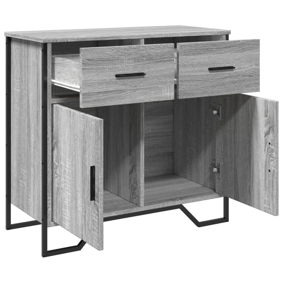 Buffet sonoma gris 79,5x35,5x74,5 cm bois d'ingénierie - 5