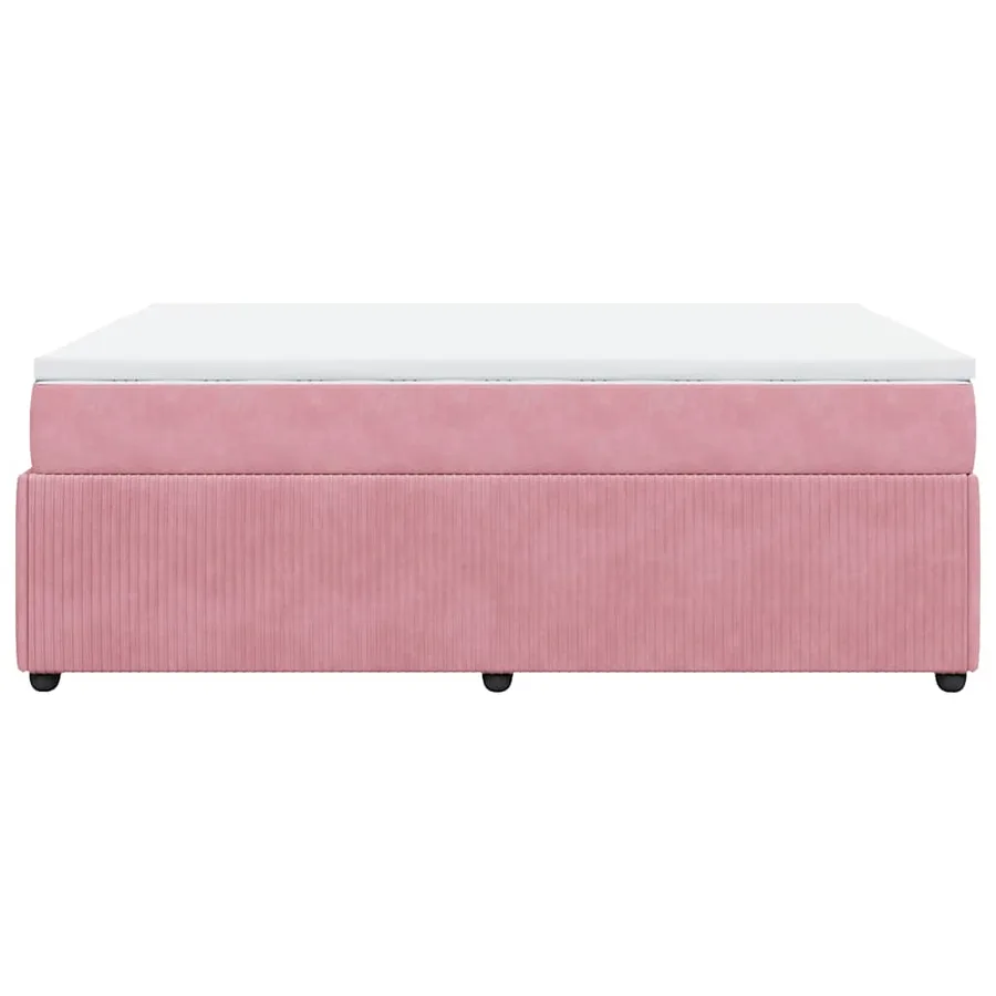 Sommier à lattes de lit avec matelas Rose 140x190 cm Velours - 8