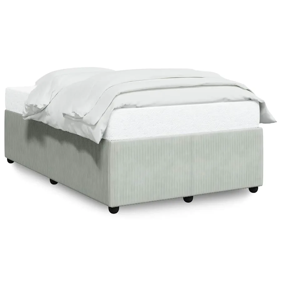 Cadre de lit sans matelas gris clair 120x200 cm velours - 2