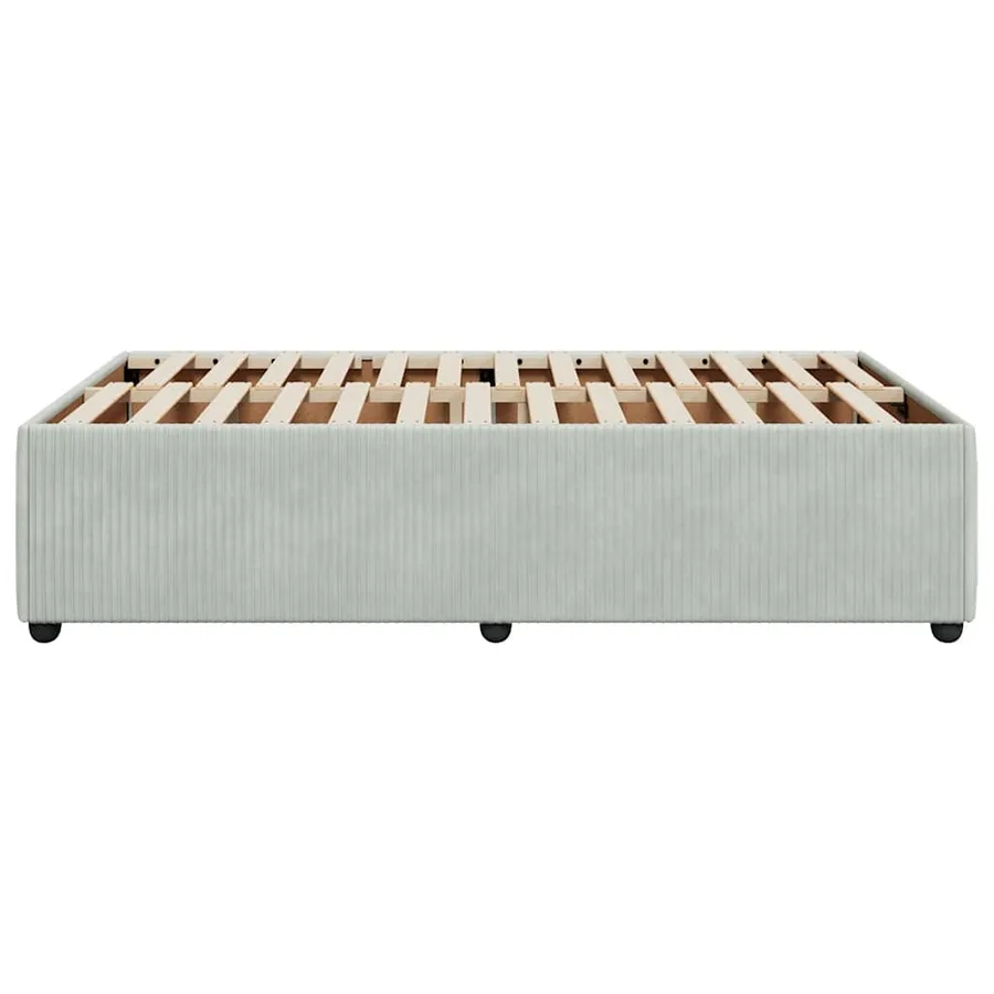 Cadre de lit sans matelas gris clair 120x200 cm velours - 5