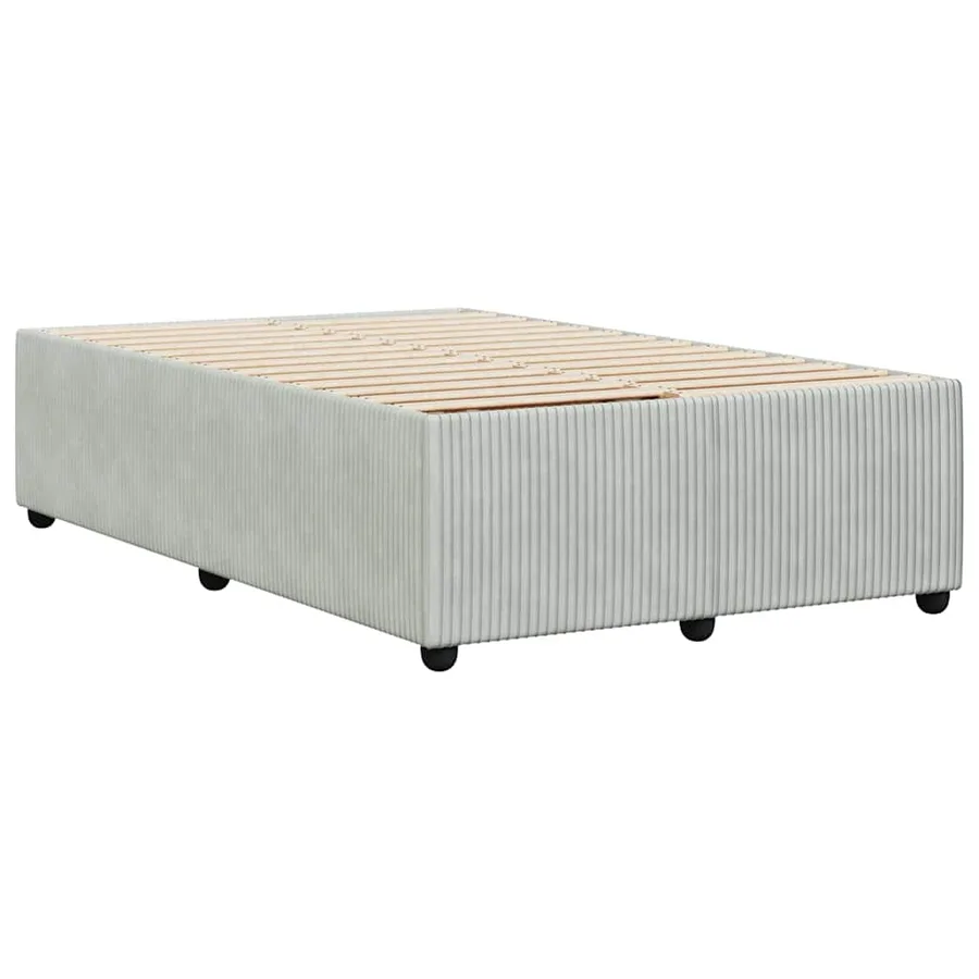 Cadre de lit sans matelas gris clair 120x200 cm velours - 6