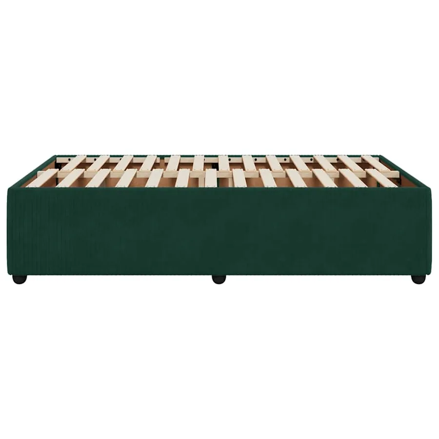 Cadre de lit sans matelas vert foncé 120x190 cm velours - 5