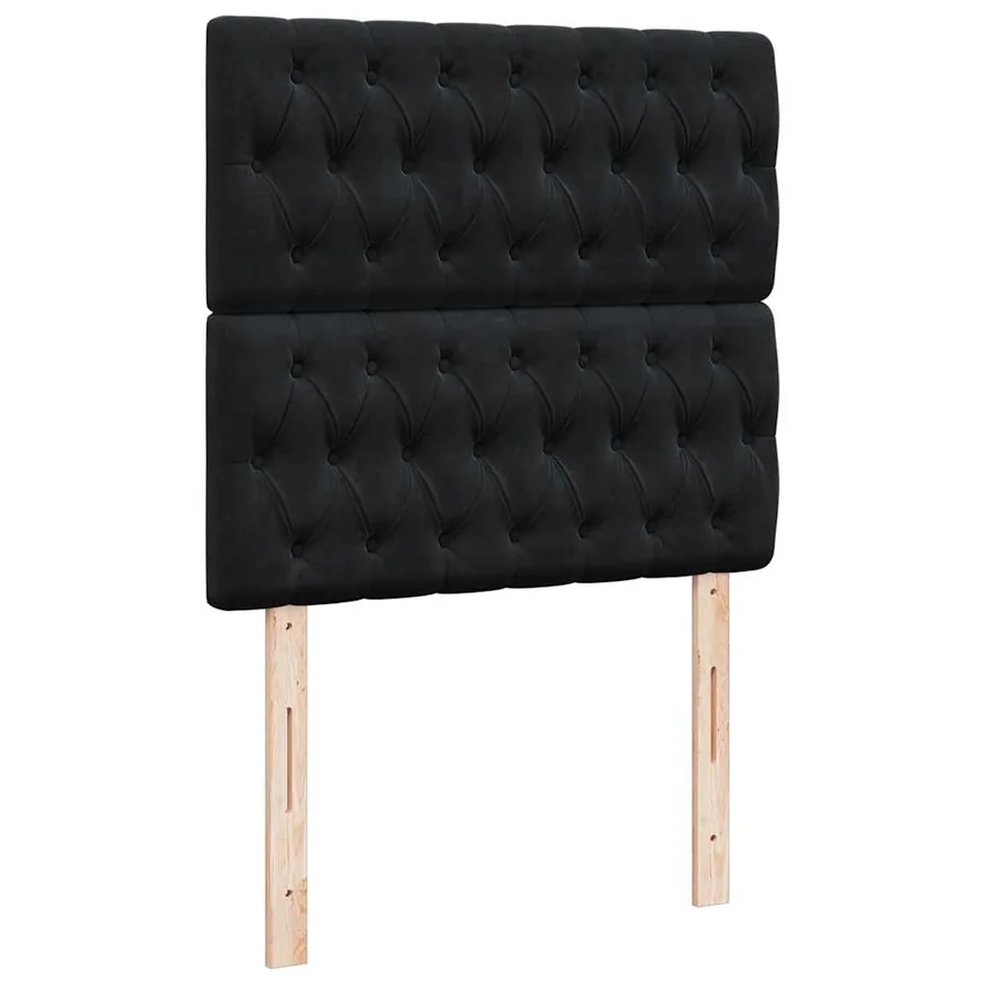 Sommier à lattes de lit avec matelas Noir 90x190 cm Velours - 9