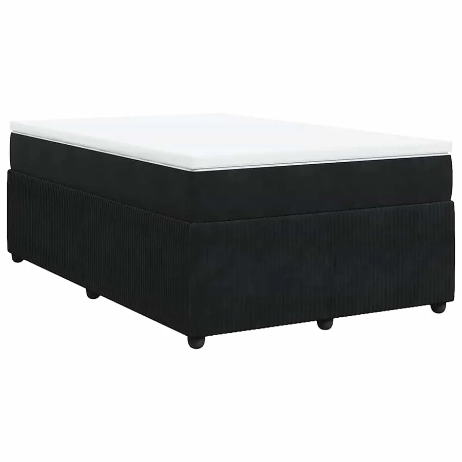 Sommier à lattes de lit avec matelas Noir 120x200 cm Velours - 2