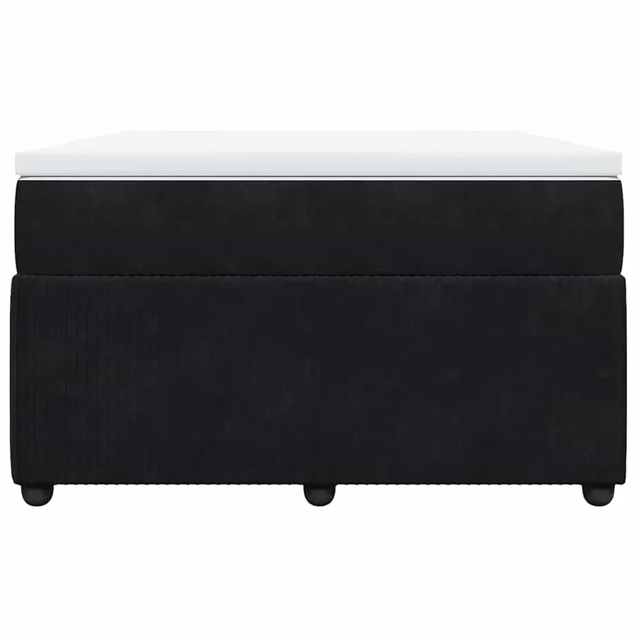 Sommier à lattes de lit avec matelas Noir 120x200 cm Velours - 4