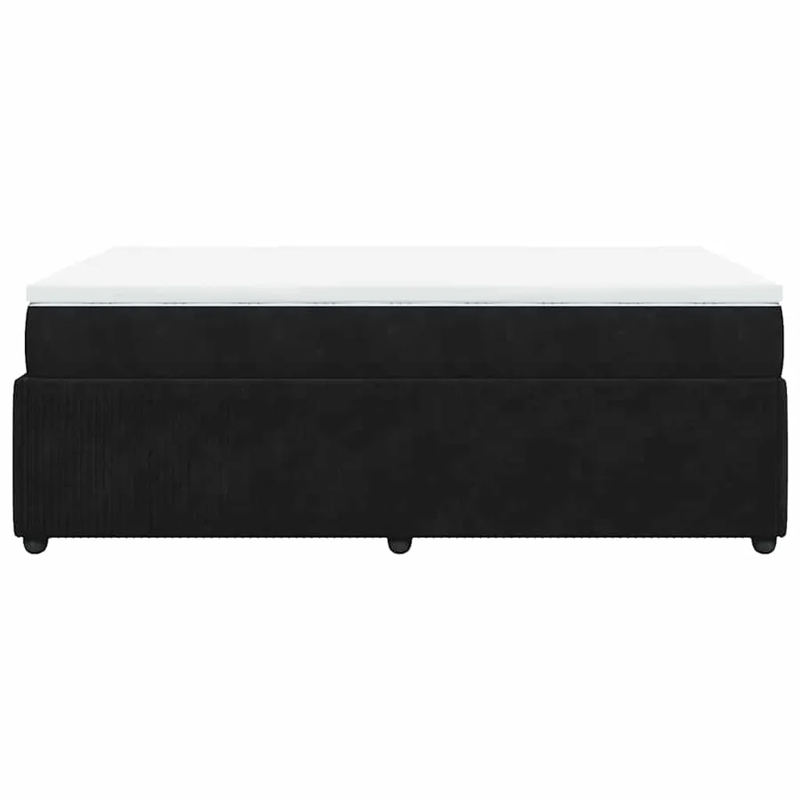 Sommier à lattes de lit avec matelas Noir 120x200 cm Velours - 8