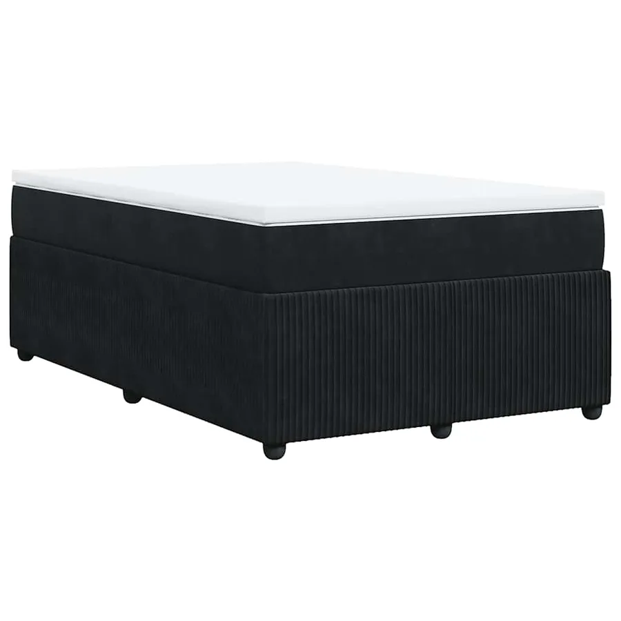 Sommier à lattes de lit avec matelas Noir 120x200 cm Velours - 9