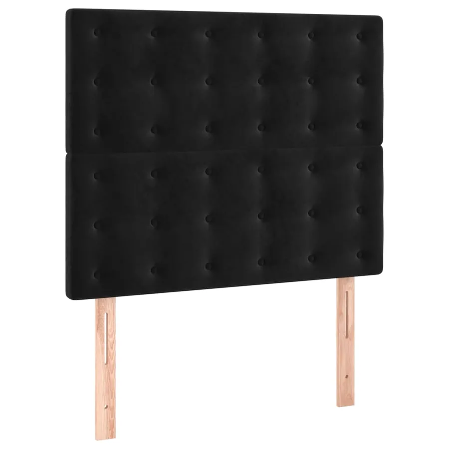 Sommier à lattes de lit avec matelas Noir 90x190 cm Velours - 6