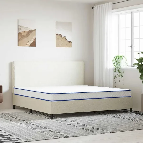 Matelas en mousse à mémoire de forme blanc 200x200x17 cm doux