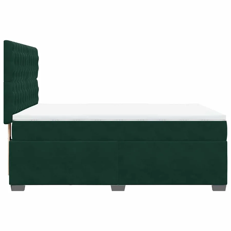 Sommier à lattes de lit et matelas Vert foncé 140x190cm Velours - 11