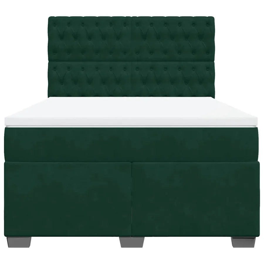 Sommier à lattes de lit et matelas Vert foncé 140x190cm Velours - 6