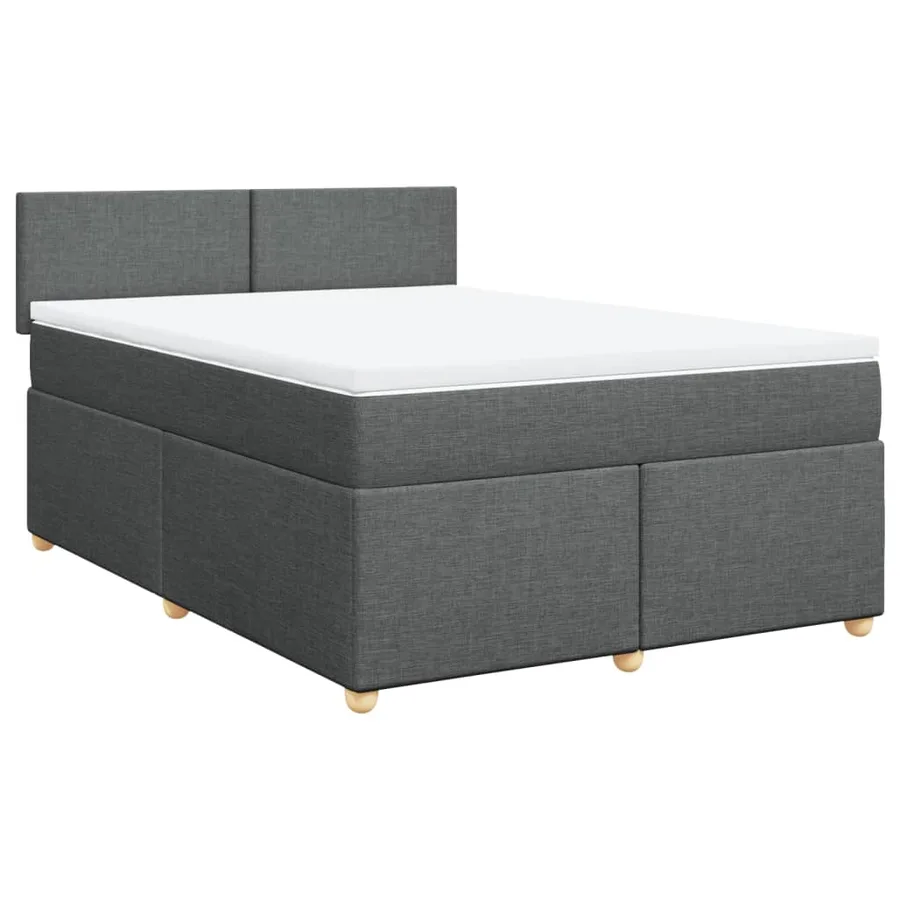 Sommier à lattes de lit avec matelas Gris foncé 140x200cm Tissu - 3