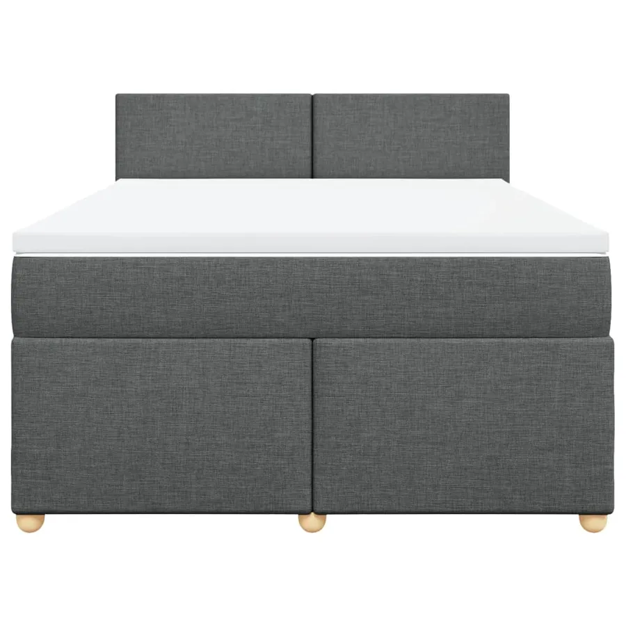 Sommier à lattes de lit avec matelas Gris foncé 140x200cm Tissu - 6