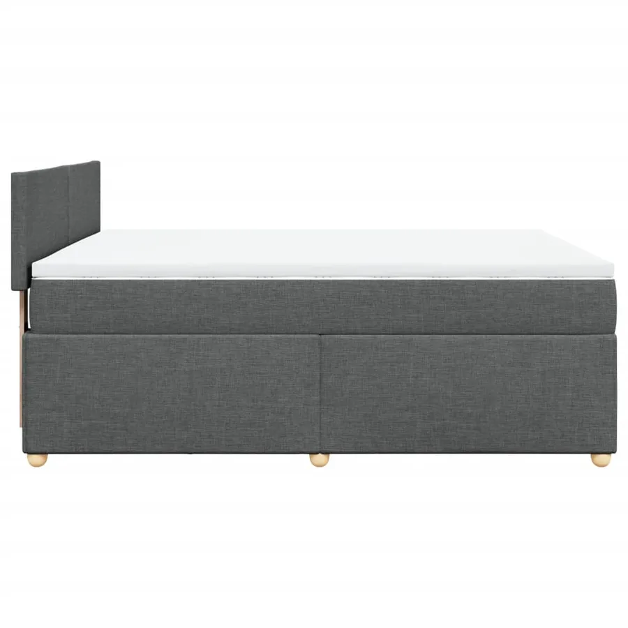 Sommier à lattes de lit avec matelas Gris foncé 140x200cm Tissu - 7
