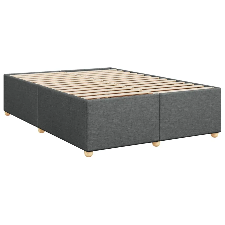 Sommier à lattes de lit avec matelas Gris foncé 140x200cm Tissu - 9